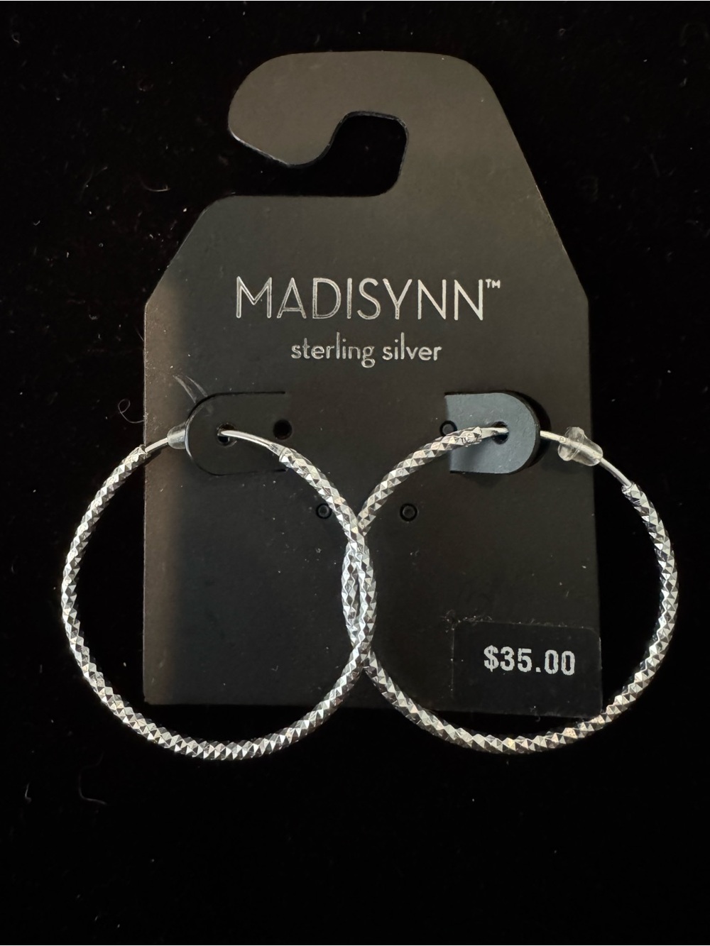Madisynn Sterling Silver Faceted Hoop Earrings